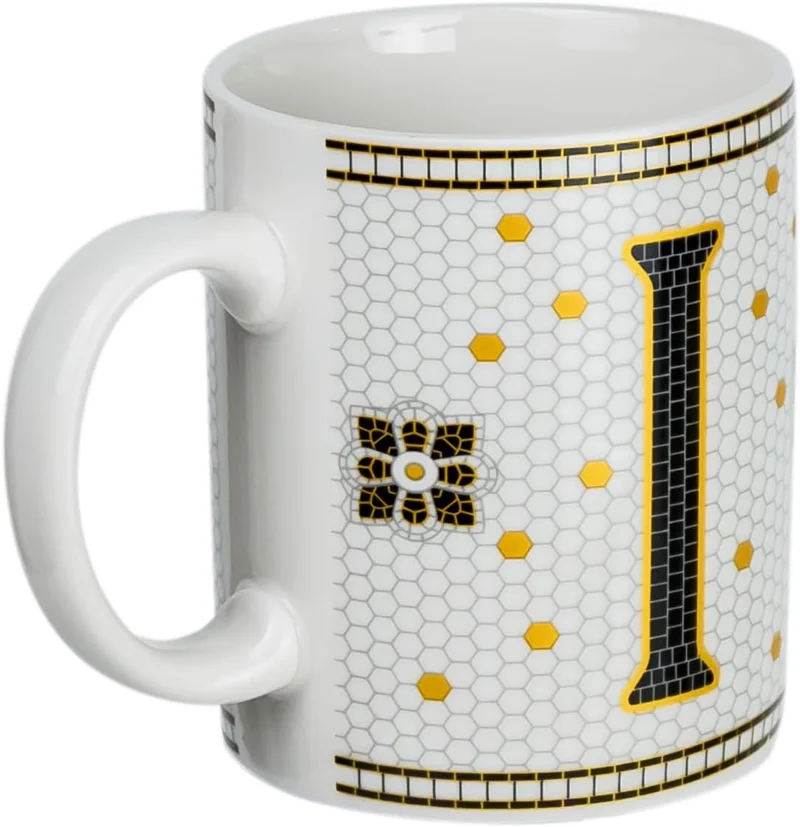 Cuisine Art Cuisine Art Letter I Printed Porcelain Ceramic Tea Coffee Mug, White - 300ml - Stylish and Durable Mug for Hot Beverages